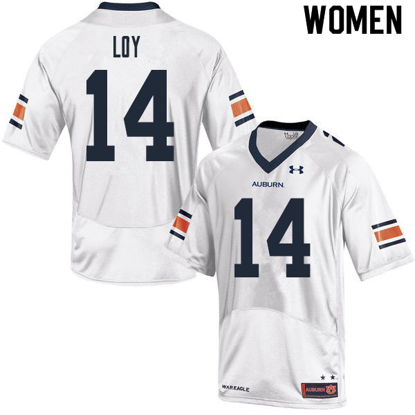 Auburn Tigers Women's Grant Loy #14 White Under Armour Stitched College 2020 NCAA Authentic Football Jersey JXH2274KX